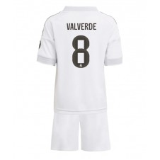 Real Madrid Federico Valverde #8 Hjemmedraktsett Barn 2025-26 Kortermet (+ korte bukser)